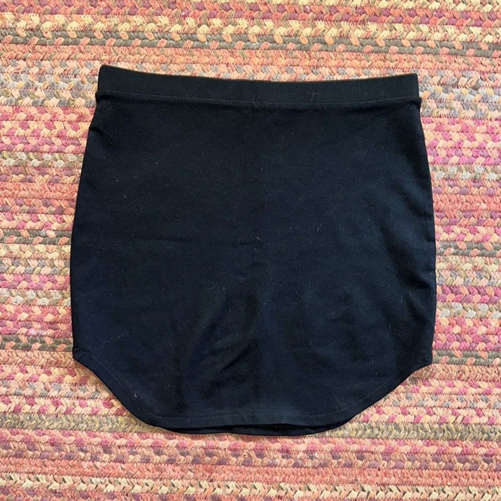 Black Basic Stretch Round Hem Mini Skirt - image 3